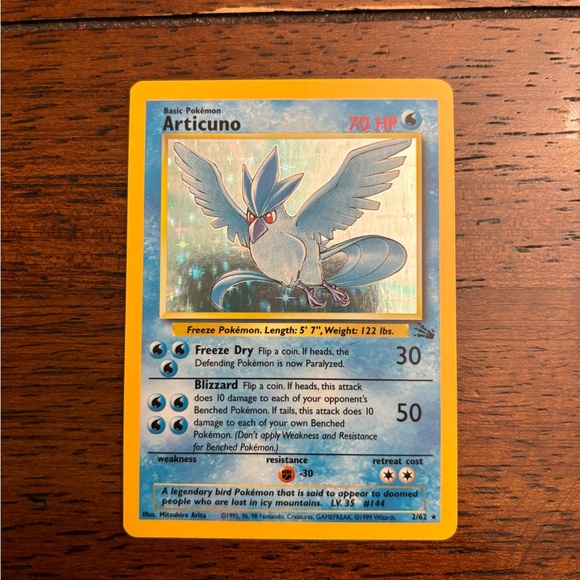 1999 Fossil Articuno Holo Rare 2/62. - Picture 3 of 5